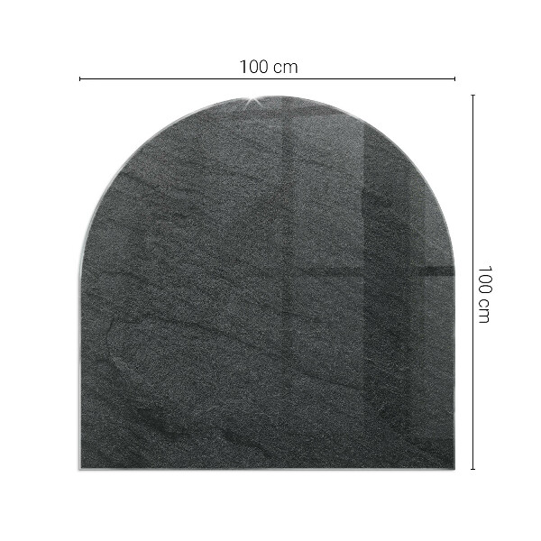 Semiovală placă de sticlă pentru șemineu Textura suprafeței pietrei