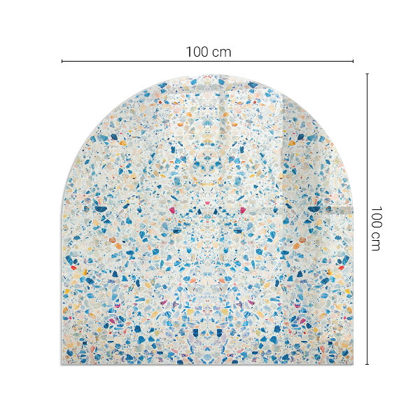 Semiovală placă de sticlă pentru șemineu Model de textură abstractă