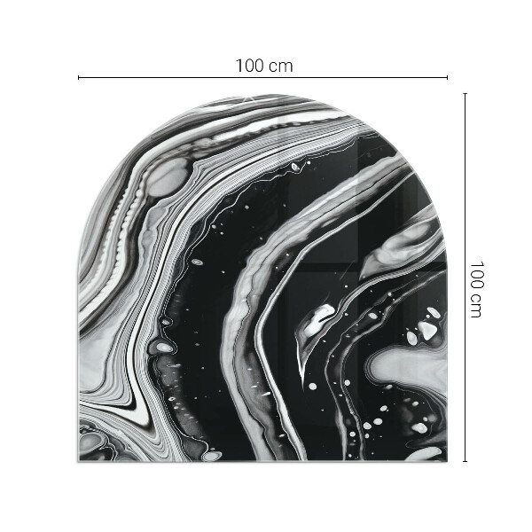 Semiovală sticlă sub șemineu Valuri și linii abstracte