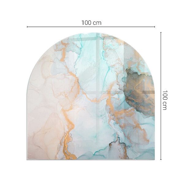 Semiovală sticlă sub șemineu Model fluid abstract