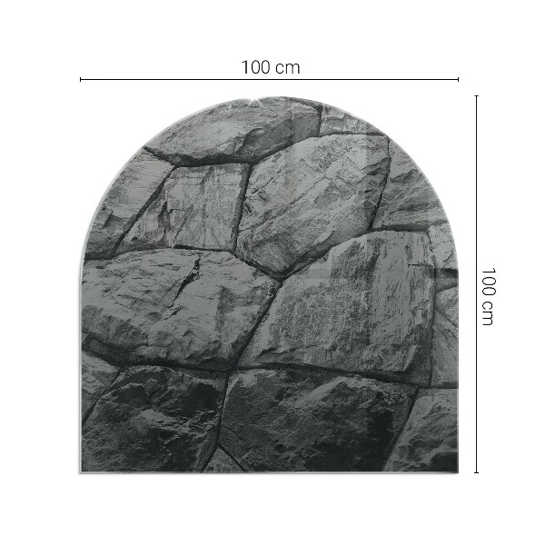 Semiovală sticlă securizată de protecție sub sobă Model de piatră naturală