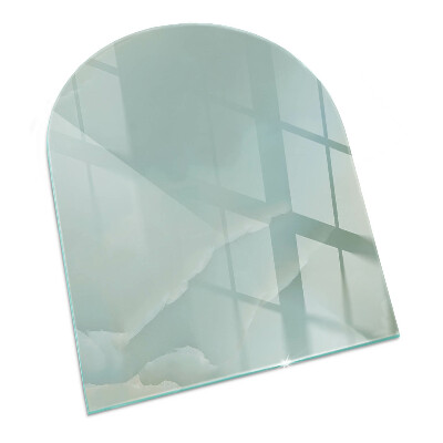 Semiovală sticlă sub șemineu Model delicat de marmură