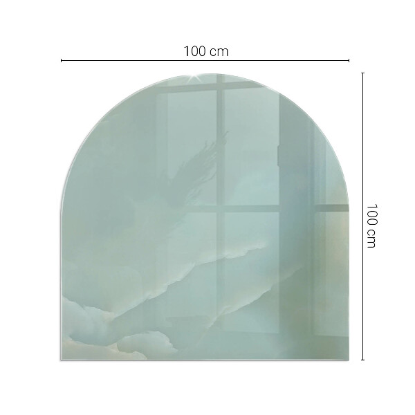 Semiovală sticlă sub șemineu Model delicat de marmură