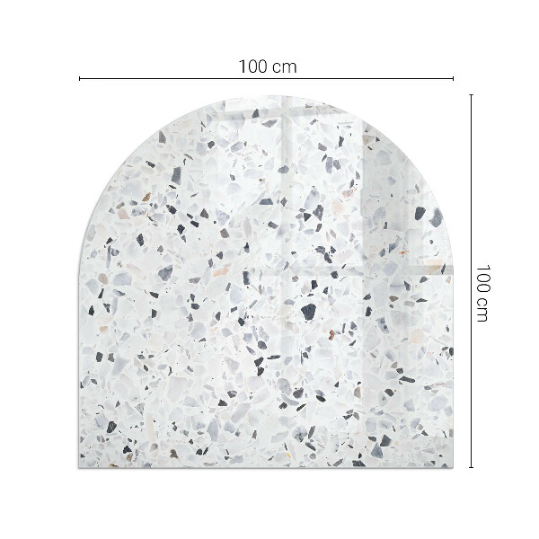 Semiovală sticlă sub șemineu Model de piatră cu particule