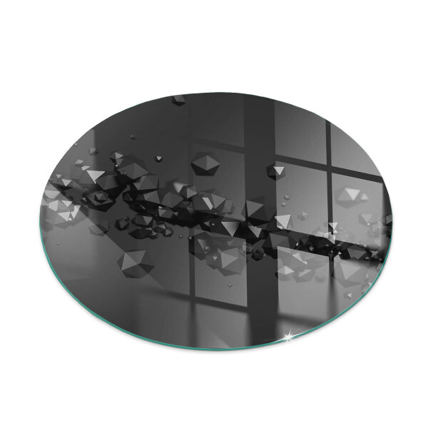 Rotundă sticlă securizată de protecție sub sobă Nor abstract de solide