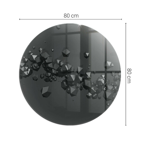 Rotundă sticlă securizată de protecție sub sobă Nor abstract de solide