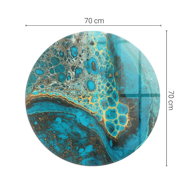 Rotundă sticlă sub șemineu Model organic abstract