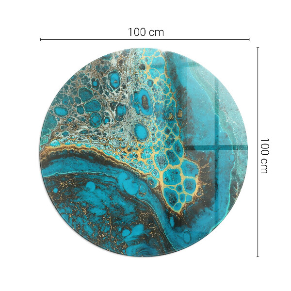 Rotundă sticlă sub șemineu Model organic abstract