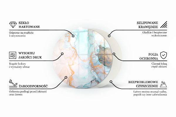 Rotundă sticlă sub șemineu Textura plăcilor de lemn
