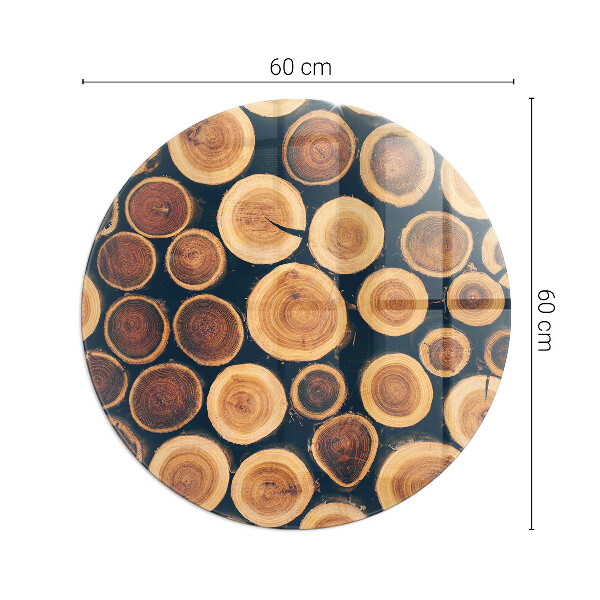 Rotundă placă de sticlă pentru șemineu Cutie cu lemn tăiat