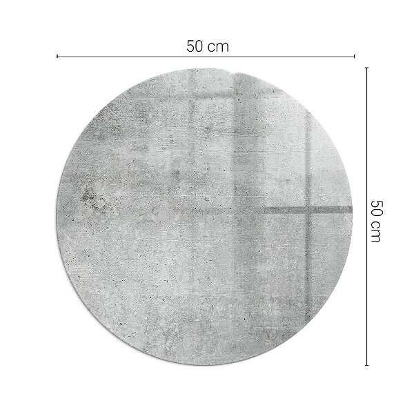 Rotundă sticlă securizată de protecție sub sobă Textură de beton brut