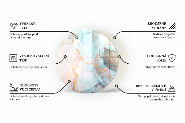 Rotundă placă de sticlă pentru șemineu Culoare Maro