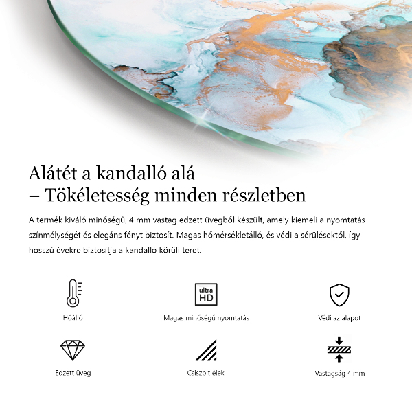 Rotundă placă de sticlă pentru șemineu Culoare Gri