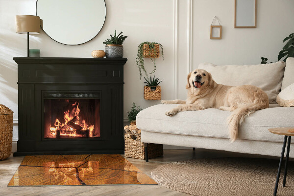 Dreptunghiulară sticlă securizată protecție sub sobă Fibrele lemnului în secțiune transversală