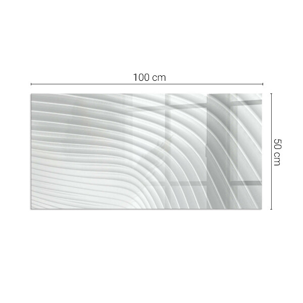 Dreptunghiulară sticlă sub șemineu Valuri de linii delicate