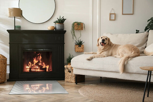 Dreptunghiulară sticlă sub șemineu Valuri de linii delicate