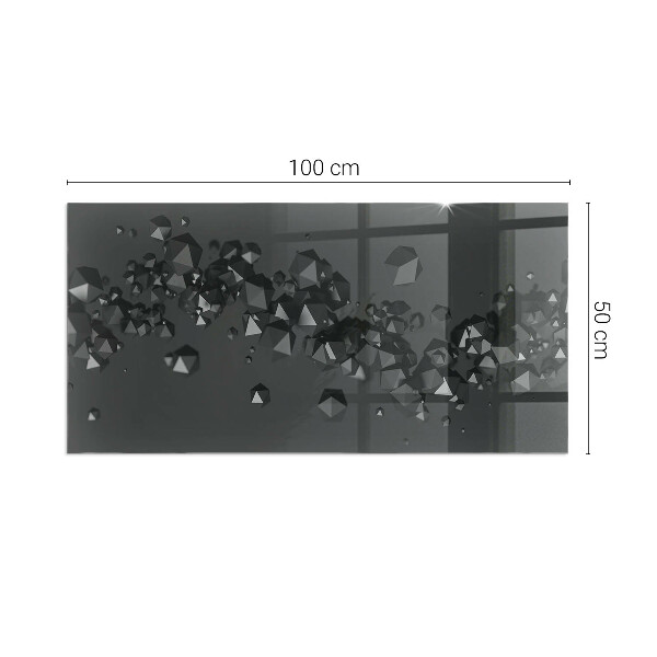 Dreptunghiulară sticlă securizată protecție sub sobă Nor abstract de solide
