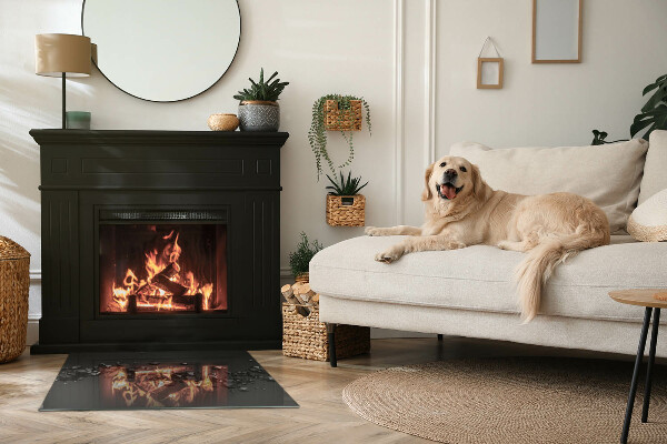 Dreptunghiulară sticlă securizată protecție sub sobă Nor abstract de solide