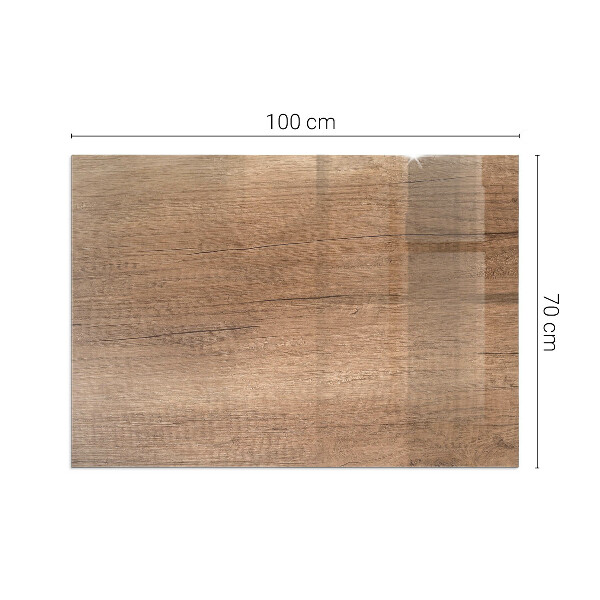 Dreptunghiulară sticlă sub șemineu Model natural din lemn