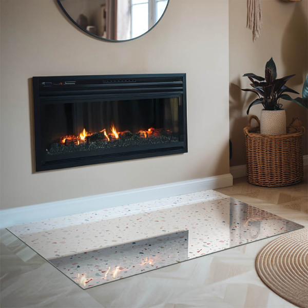 Dreptunghiulară sticlă sub șemineu Model cu forme mici