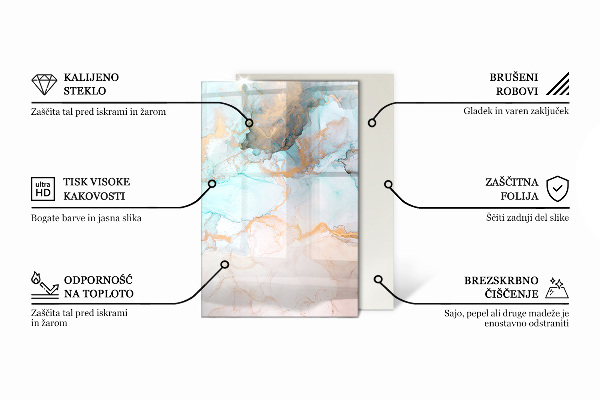 Dreptunghiulară sticlă securizată protecție sub sobă Model de tablă perforată