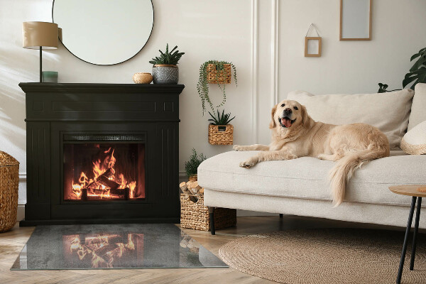 Dreptunghiulară sticlă securizată protecție sub sobă Textură brută a suprafeței