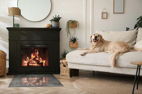 Dreptunghiulară sticlă securizată protecție sub sobă Textură brută a suprafeței