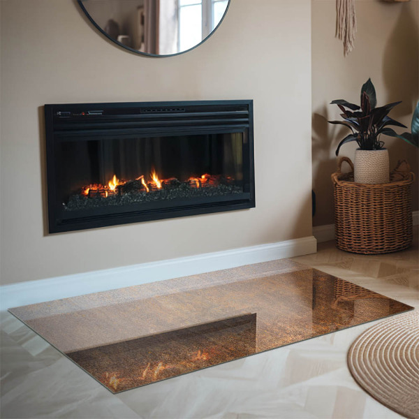 Dreptunghiulară protecție sub sobă Textură de rugină pe metal