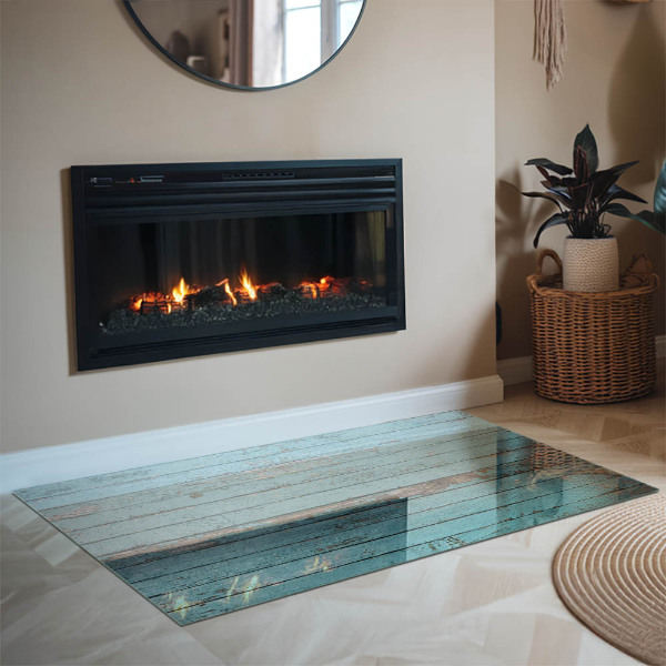 Dreptunghiulară sticlă sub șemineu Plăci în stil rustic