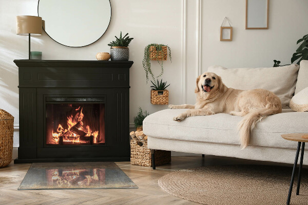 Dreptunghiulară sticlă securizată protecție sub sobă Model de textură abstractă