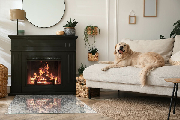 Dreptunghiulară sticlă sub șemineu Model decorativ de mozaic