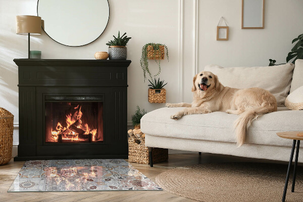 Dreptunghiulară sticlă sub șemineu Modele de mozaic în plăci