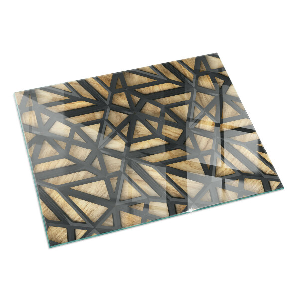 Dreptunghiulară sticlă sub șemineu Geometrie cu lemn