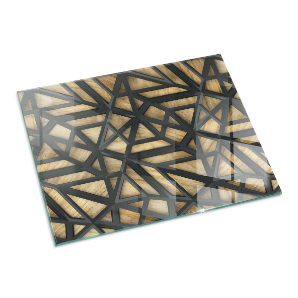 Dreptunghiulară sticlă sub șemineu Geometrie cu lemn