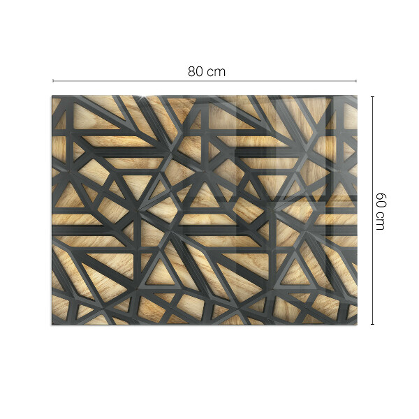 Dreptunghiulară sticlă sub șemineu Geometrie cu lemn