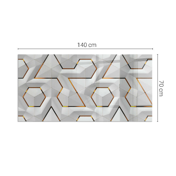 Dreptunghiulară sticlă securizată protecție sub sobă Model geometric 3D