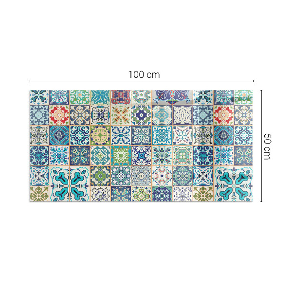 Dreptunghiulară protecție sub sobă Modele de mozaic pe plăci