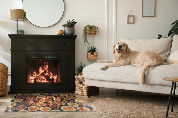 Dreptunghiulară sticlă sub șemineu Cutie cu lemn tăiat