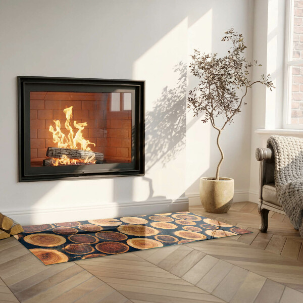 Dreptunghiulară sticlă sub șemineu Cutie cu lemn tăiat