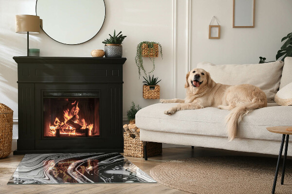 Dreptunghiulară protecție sub sobă Valuri și linii abstracte