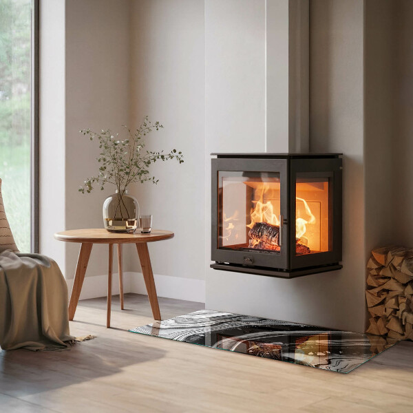 Dreptunghiulară protecție sub sobă Valuri și linii abstracte