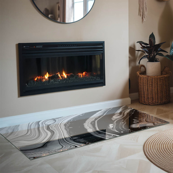 Dreptunghiulară protecție sub sobă Valuri și linii abstracte