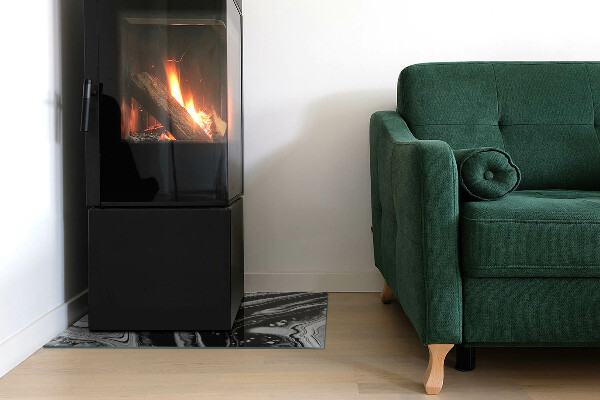 Dreptunghiulară protecție sub sobă Valuri și linii abstracte