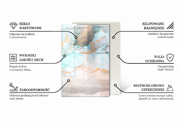 Dreptunghiulară protecție sub sobă Model fluid abstract