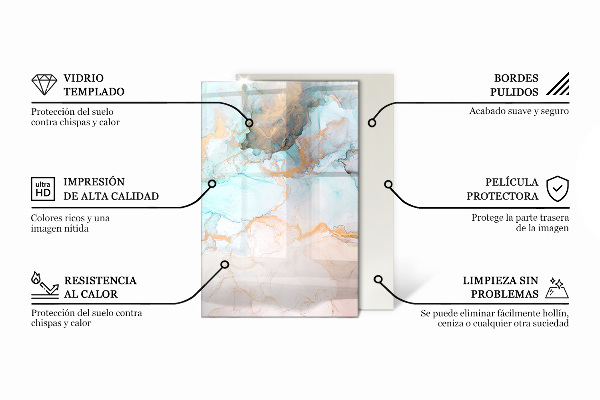 Dreptunghiulară protecție sub sobă Model fluid abstract
