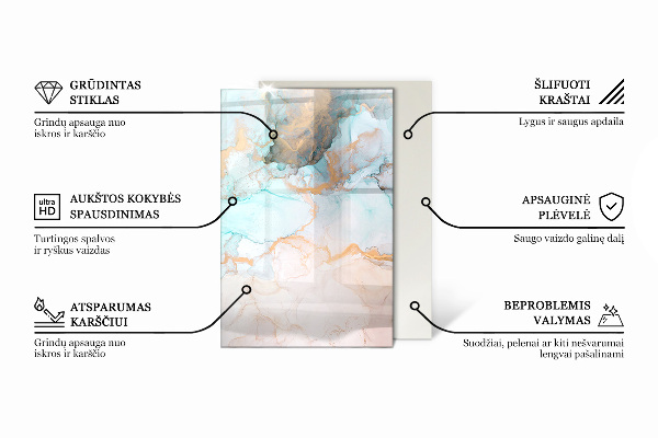 Dreptunghiulară protecție sub sobă Model fluid abstract