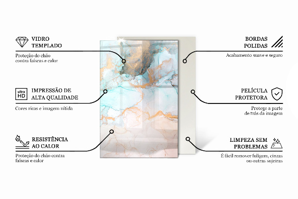 Dreptunghiulară protecție sub sobă Model fluid abstract