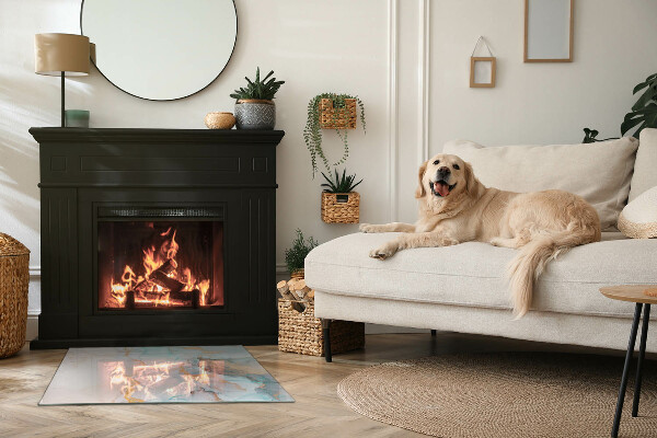 Dreptunghiulară protecție sub sobă Model fluid abstract