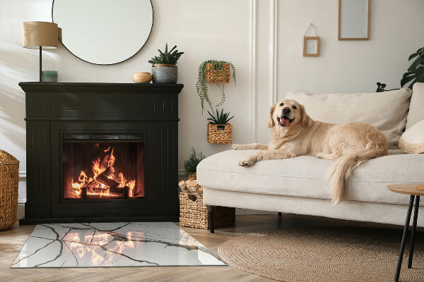 Dreptunghiulară sticlă sub șemineu Model de vene de marmură