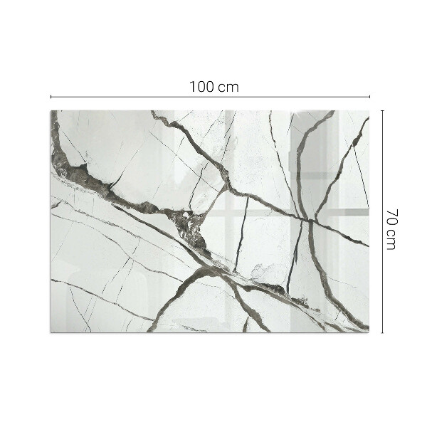 Dreptunghiulară sticlă sub șemineu Model de vene de marmură
